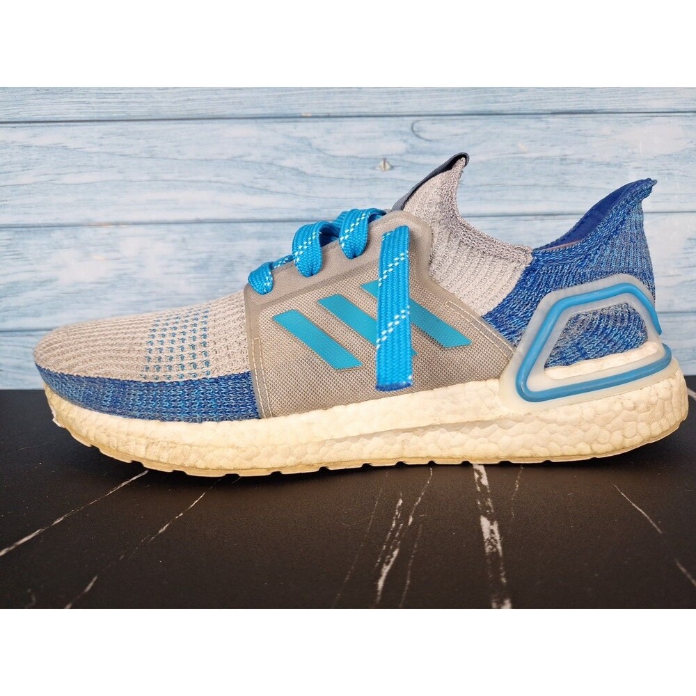 Adidas UltraBoost 19 Men's Grey Blue Running Shoes Sz 10.5